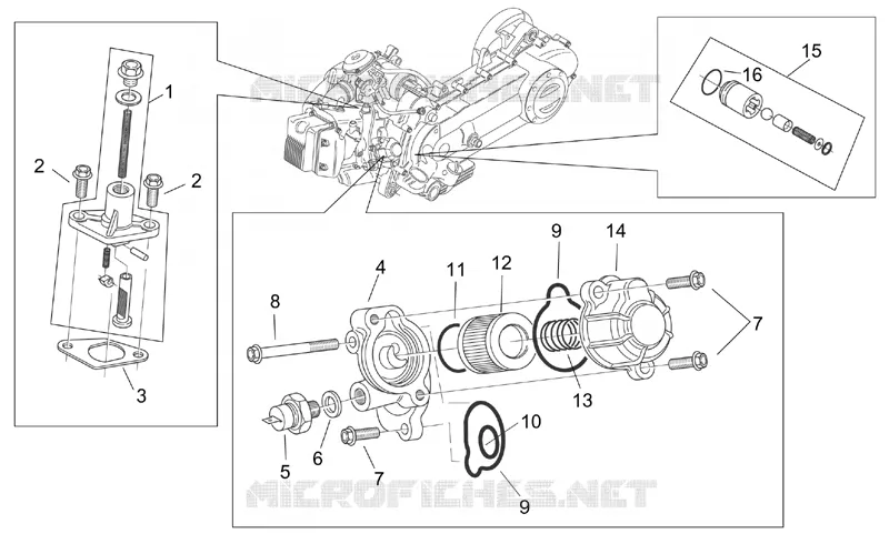Oil filter - Chain tensioner