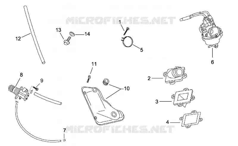 Carburettor  - oil pump assy.