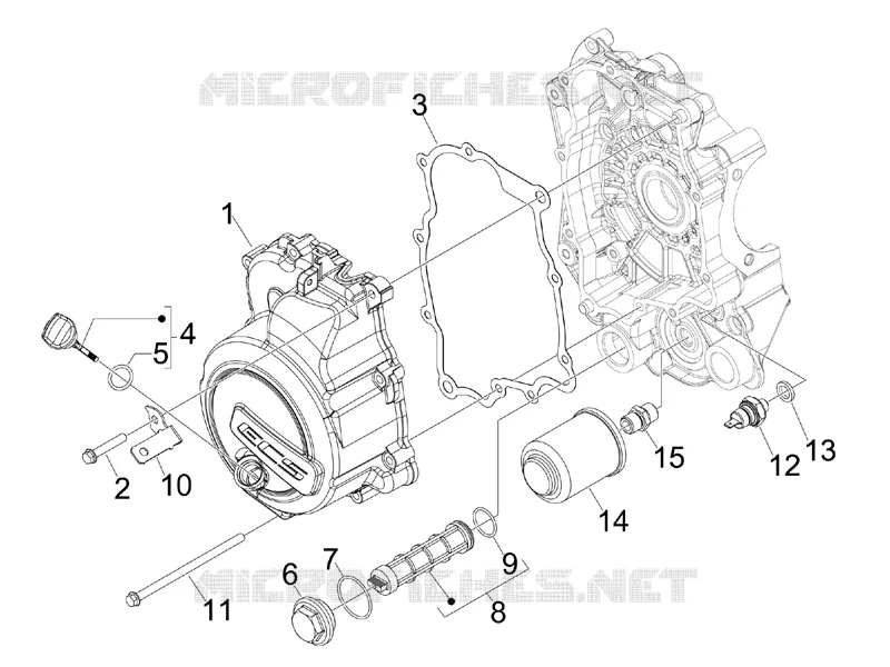 Flywheel magneto cover - Oil filter