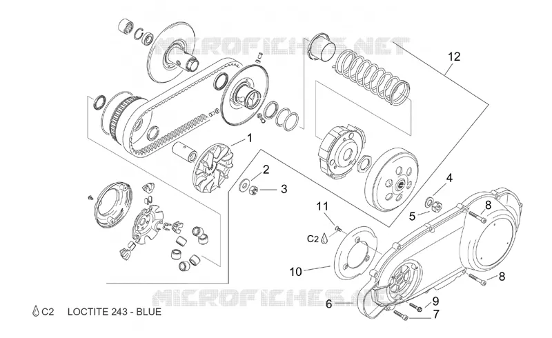 Speed variator w/ clutch