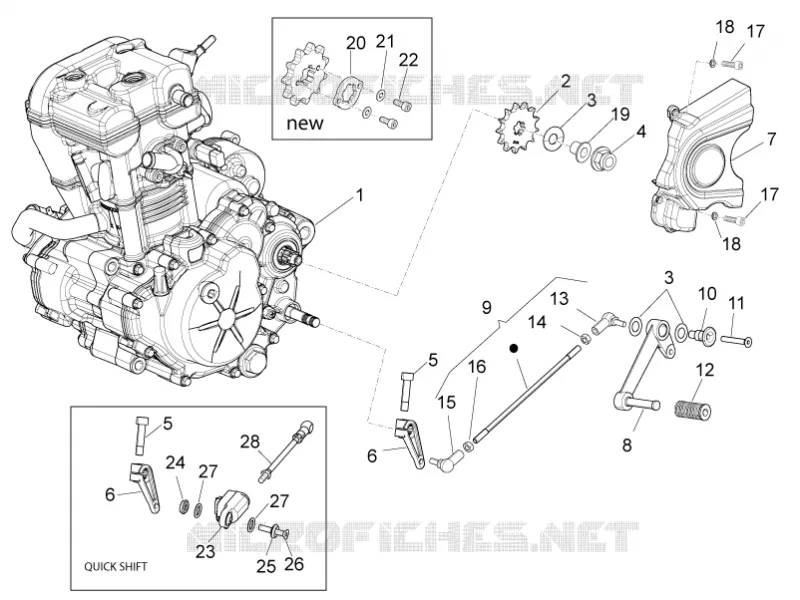 Engine-Completing part-Lever