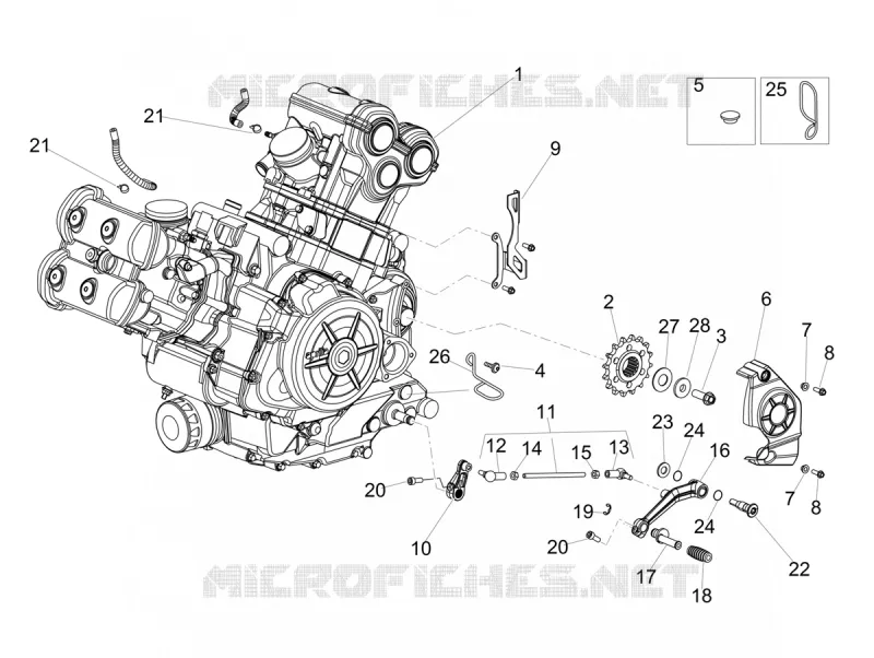 ENGINE - GEAR LEVER - SPROCKET