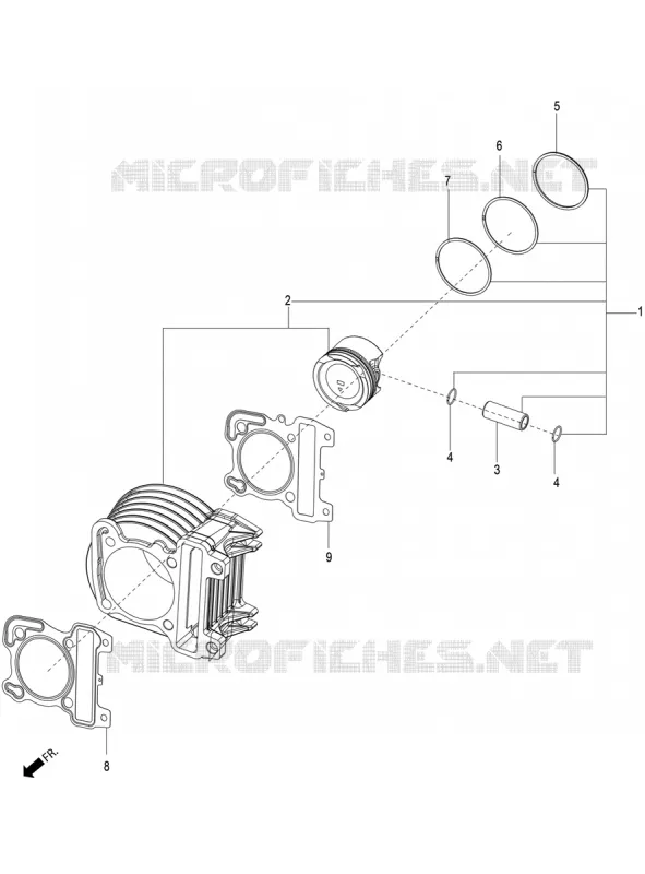 Cylinder-piston-wrist pin unit