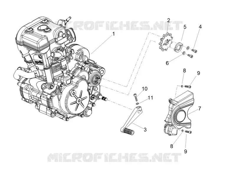ENGINE - GEAR LEVER - SPROCKET