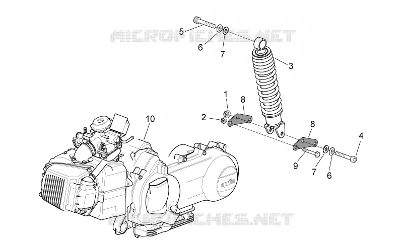 Engine - Rear shock absorber