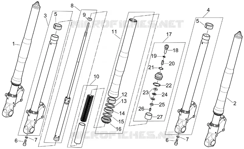 Marzocchi front fork - Hubs, sleeves