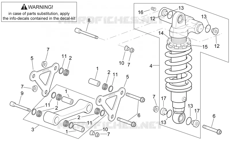 Connecting rod - rear shock abs.
