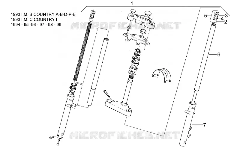 Front fork 93-99 - LH Sleeve