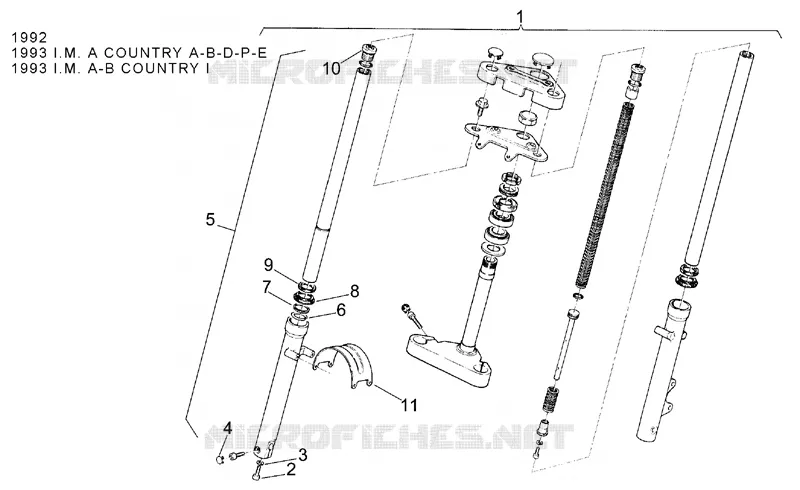 Front fork 92-93 - RH Sleeve