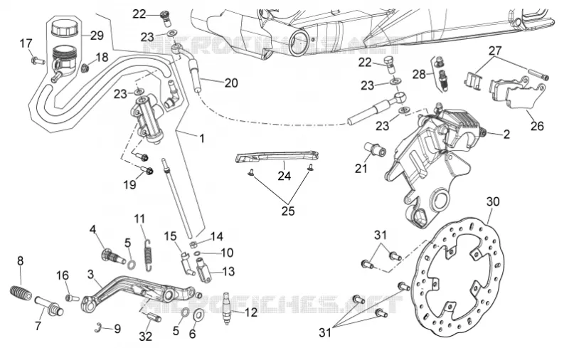 Rear brake system