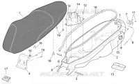 Saddle and helmet compartment