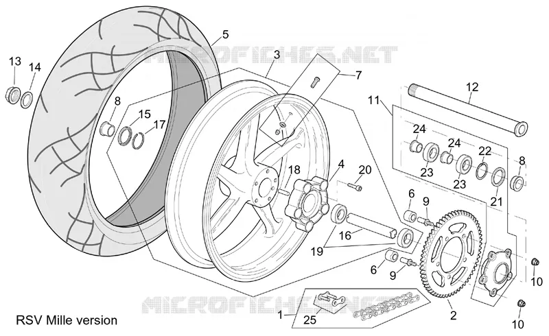 Rear wheel RSV Mille Version