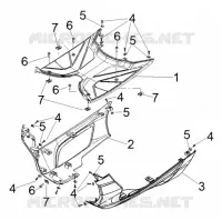 CENTRAL COVER - FOOTRESTS